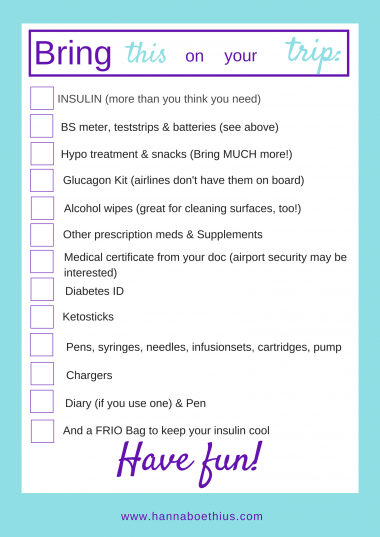Travel Checklist for Diabetes